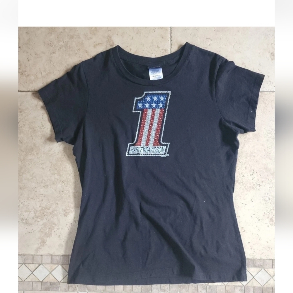Harley-Davidson Women's Black Americana Number 1 Tee